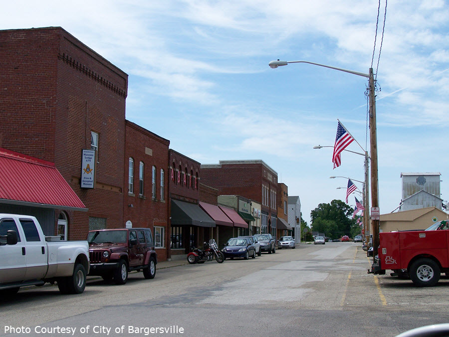 Street Scene in Downtown Bargersville Indiana