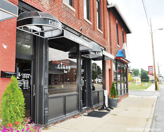 Photograph of the Cabana Room Restaurant and Cigar Bar in downtown Brownsburg, Indiana, just west of Indianapolis