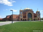Greek Orthodox Church building and entrance in Carmel, Indiana