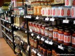 Picture of pasta sauces and shelves at Vine and Table Gourmet Market in Carmel, Indiana
