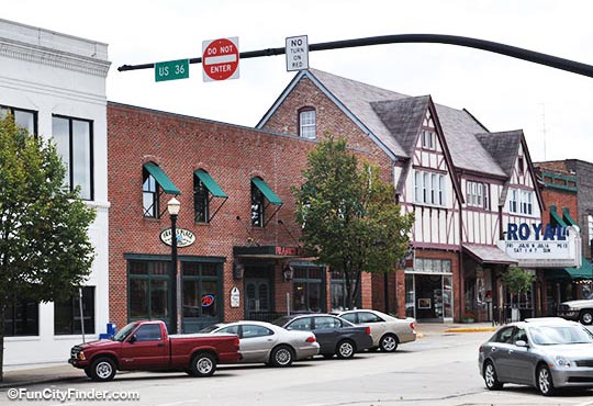 Photo of Frank's Place and the Royal Theater in downtown Danville, Indiana