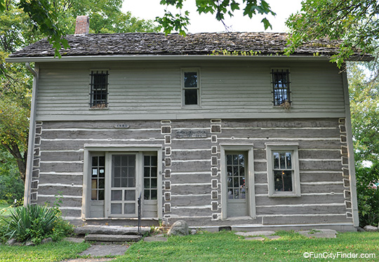 Photo of the Old Log Cabin Jail at Riley Park in Greenfield, Indiana