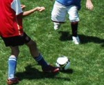 Kids playing at Lawrence Soccer Complex in Lawrence, Indiana