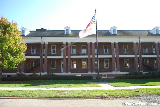 Photo of the Schneider Engineering brick building in Lawrence, Indiana