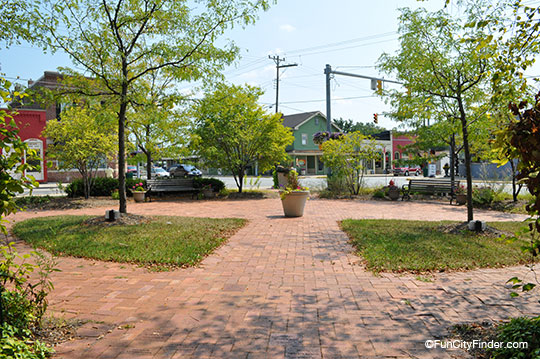 View of downtown Westfield, Indiana form the Roy O Hadley Park